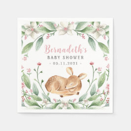 Woodland Baby Fawn Little Hjort Baby Shower Napkin Pappersservett