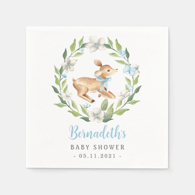 Woodland Baby Fawn Little Hjort Baby Shower Pappersservett (Framsidan)