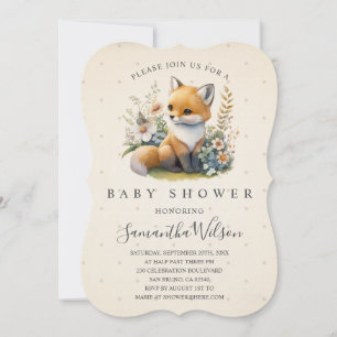 Woodland Baby Fox Vår Baby Shower-inbjudan Inbjudningar