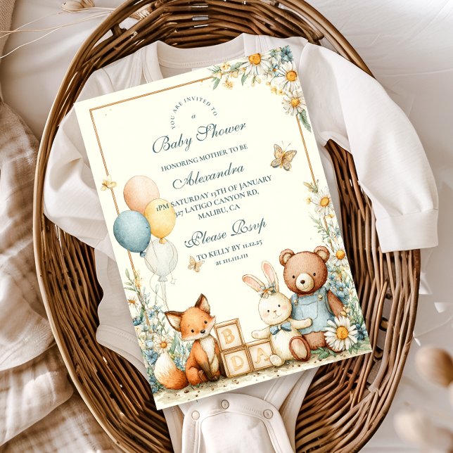Woodland Baby Friends Baby Shower Inbjudningar (Skapare uppladdad)