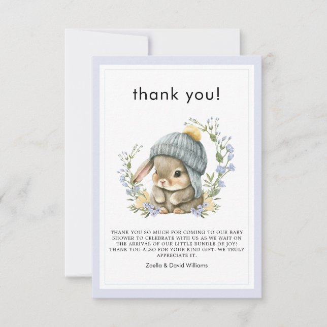 Woodland Baby Gender Neutral Thank You Card Tack Kort (Framsida)