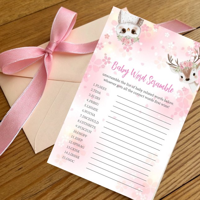 Woodland Baby Girl Word Scramble Game (Skapare uppladdad)