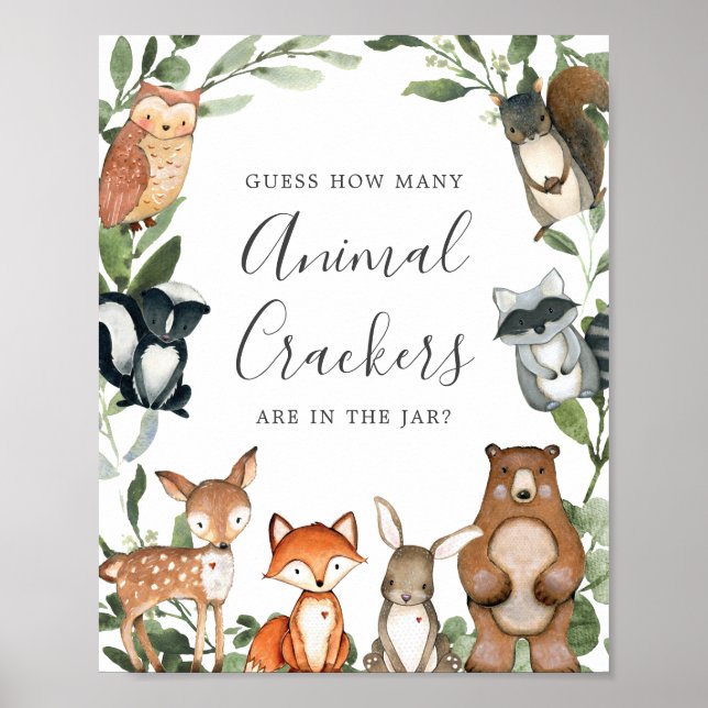 Woodland Baby gissar hur många djurkrackningar Poster (Framsidan)