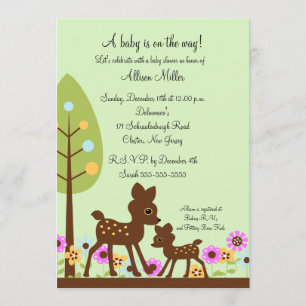 Woodland Baby Hjort Baby Shower-inbjudan Inbjudningar