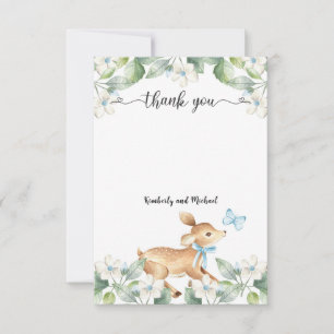 Woodland Baby Hjort Birthday Babyskor Tack Kort