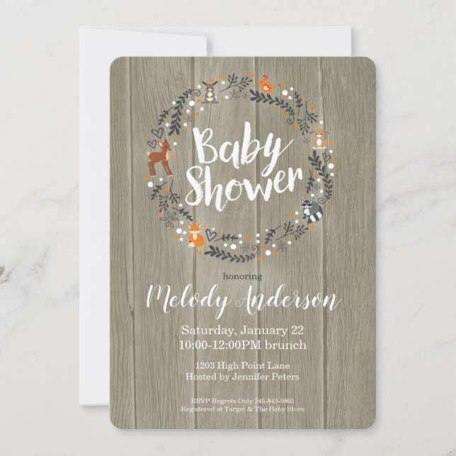Woodland Baby | Inbjudan till babyvisningsprogram (Framsida)