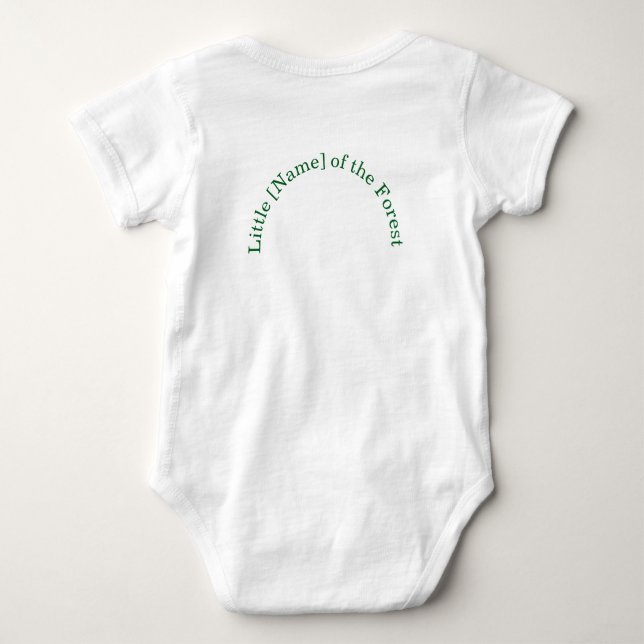 Woodland Baby med Cute Fawn och Grönt Wandeand T Shirt (Baksida)