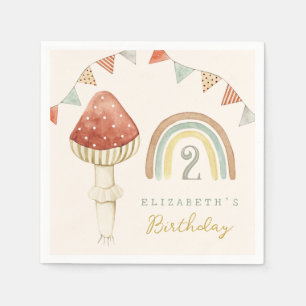 Woodland Baby Mushroom Leksak Baby Birthday Pappersservett