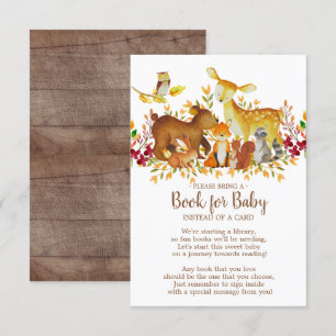 Woodland Baby Shower Bok för Baby Card Inbjudningar