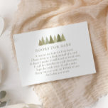 Woodland Baby Shower Bokar för Baby-begäran Tilläggskort<br><div class="desc">Skapa ett anpassat bokar för baby-inhägnadskort för den skogskläder som du själv tar hand om.</div>