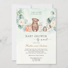 Woodland Baby Shower by Mail Forest Animals Inbjudningar
