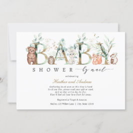 Woodland Baby Shower by Mail Forest Animals Inbjudningar
