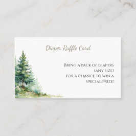 Woodland Baby Shower • Diaper Raffle Card Visitkort