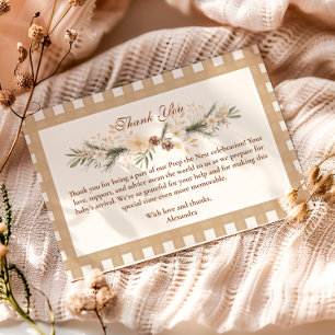 Woodland Baby Shower Gingham Tack Kort