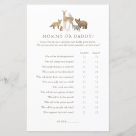 Woodland Baby Shower Gissa vem Mamma eller pappa G