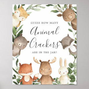 Woodland Baby Shower gissar hur många sprickor Poster