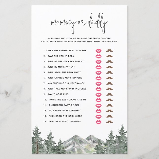 Woodland Baby Shower gissar vem som sa att det spe (Framsida)