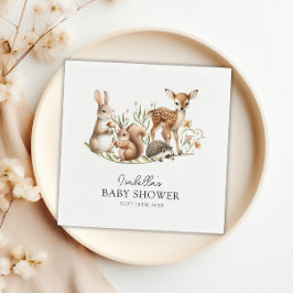 Woodland Baby Shower Greenery Forest Animal Pappersservett
