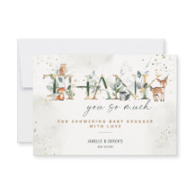 Woodland Baby Shower Greenery Tackkort Card