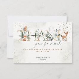 Woodland Baby Shower Greenery Tackkort Card Tack Kort