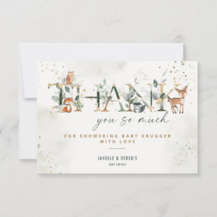 Woodland Baby Shower Greenery Tackkort Card Tack Kort