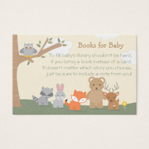 Woodland Baby Shower Hämta en Bok-begäran Visitkort