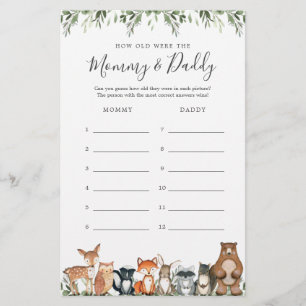 Woodland Baby Shower hur gammalt de spelade kort