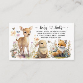 Woodland Baby Shower I Birthday Bok begäran Tilläggskort