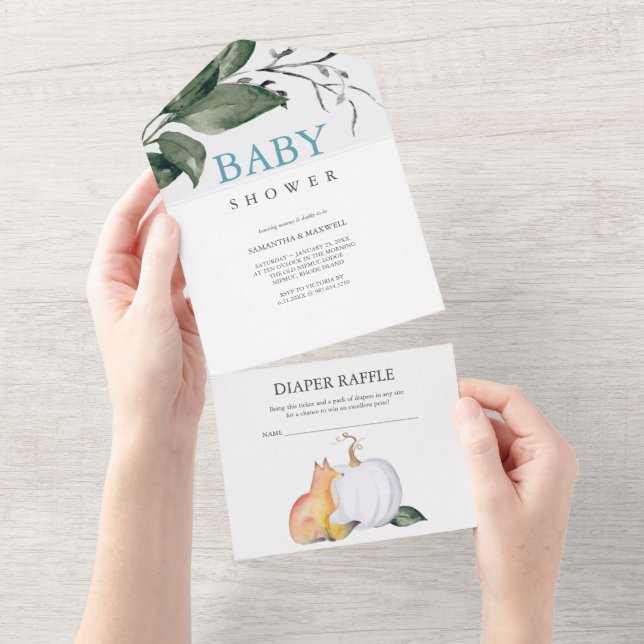 Woodland Baby Shower Inbjudan (Tearaway)