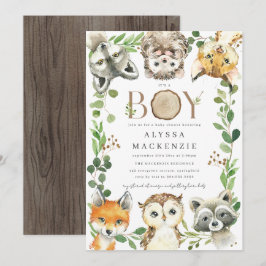 Woodland Baby Shower Invitation Inbjudningar