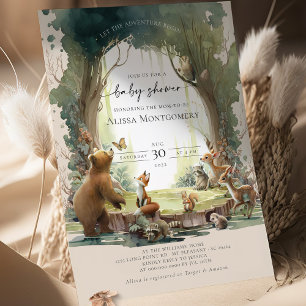 Woodland Baby Shower Låt Äventyr börja