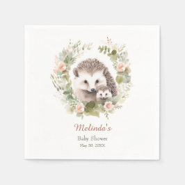 Woodland Baby Shower med Cute Hedgehog Pappersservett