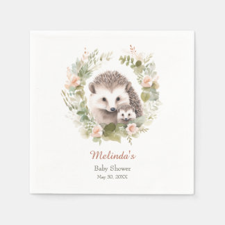 Woodland Baby Shower med Cute Hedgehog Pappersservett