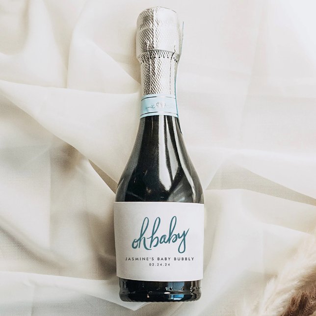 Woodland Baby Shower Mini Sparkling Vin etikett (Skapare uppladdad)