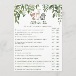 Woodland Baby Shower Old Wives Tale Game Inbjudningar
