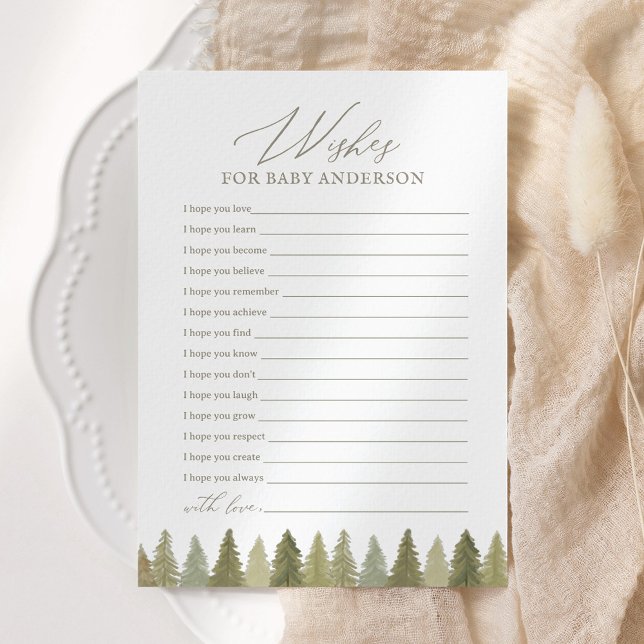 Woodland Baby Shower Önskemål för Baby Inbjudningar (Skapare uppladdad)