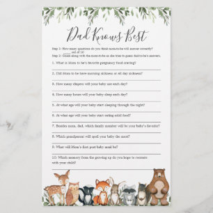 Woodland Baby Shower Pappa känner till bästa spel