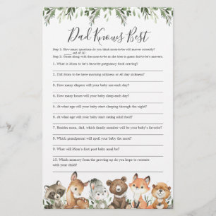 Woodland Baby Shower Pappa känner till bästa spel