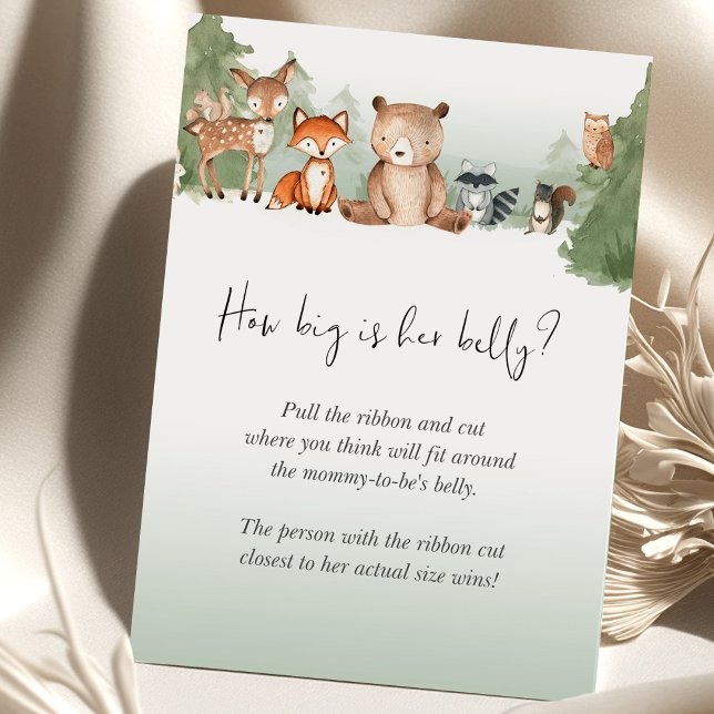 Woodland Baby Shower spelade hur stor är hennes be (Skapare uppladdad)