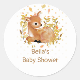 Woodland Baby Shower Stickers Runt Klistermärke