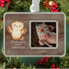 Woodland Baby under 1:a julfoto Ornament