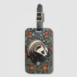 Woodland Badger William Morris Inspired Bagagebricka