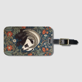 Woodland Badger William Morris Inspired Bagagebricka