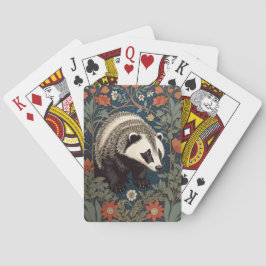 Woodland Badger William Morris Inspired Casinokort