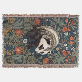 Woodland Badger William Morris Inspired Filt