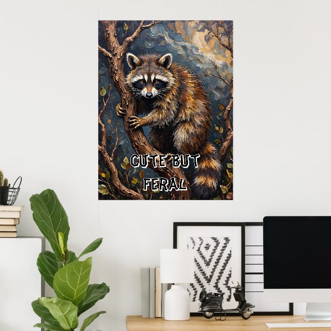 Woodland Bandit: Raccoon in the Branches Poster (Hemmakontoret)