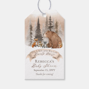 Woodland Bear  Animaliska babybabyskor för tidig v Presentetikett
