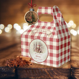 Woodland Bear Barly Wait Helgdag Boy Baby Shower Presentaskar