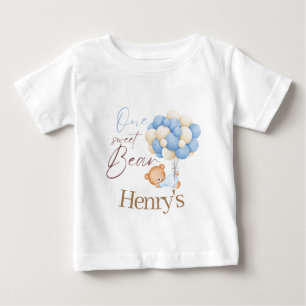 Woodland Bear Boy 1st Birthday Party Pastel T Shirt