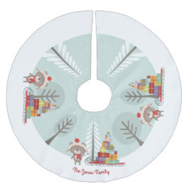 Woodland Bear-jul Julgransmatta Borstad Polyester